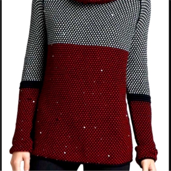 Lisa Todd Cashmere & Cotton Blend Color Block Birds-eye Knit Sweater SZ S - Picture 1 of 10